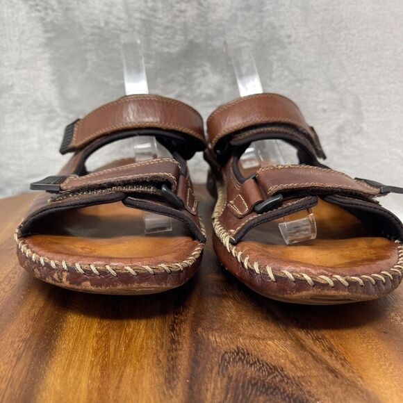 Florsheim Sandals Mens 10 M Brown Leather San Carlos Ankle Strap Open Toe - Picture 7 of 16
